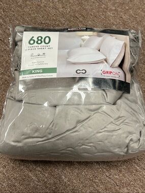 Kirkland Signature King Sheet Set – Light Gray 680TC Pima Cotton